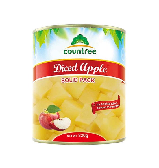 Canned apple dice solid pack