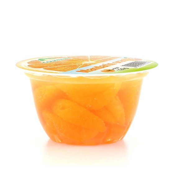 Mandarin orange segment in fruit cups