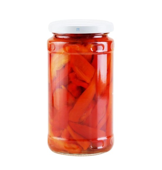 Marinated sweet pepper whole in glass jar