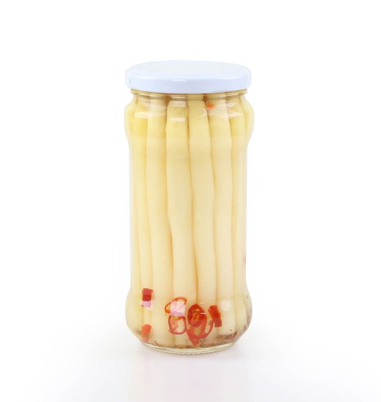 Grilled Pickled White Asparagus
