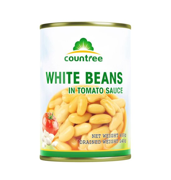 Canned white beans in tomato sauce